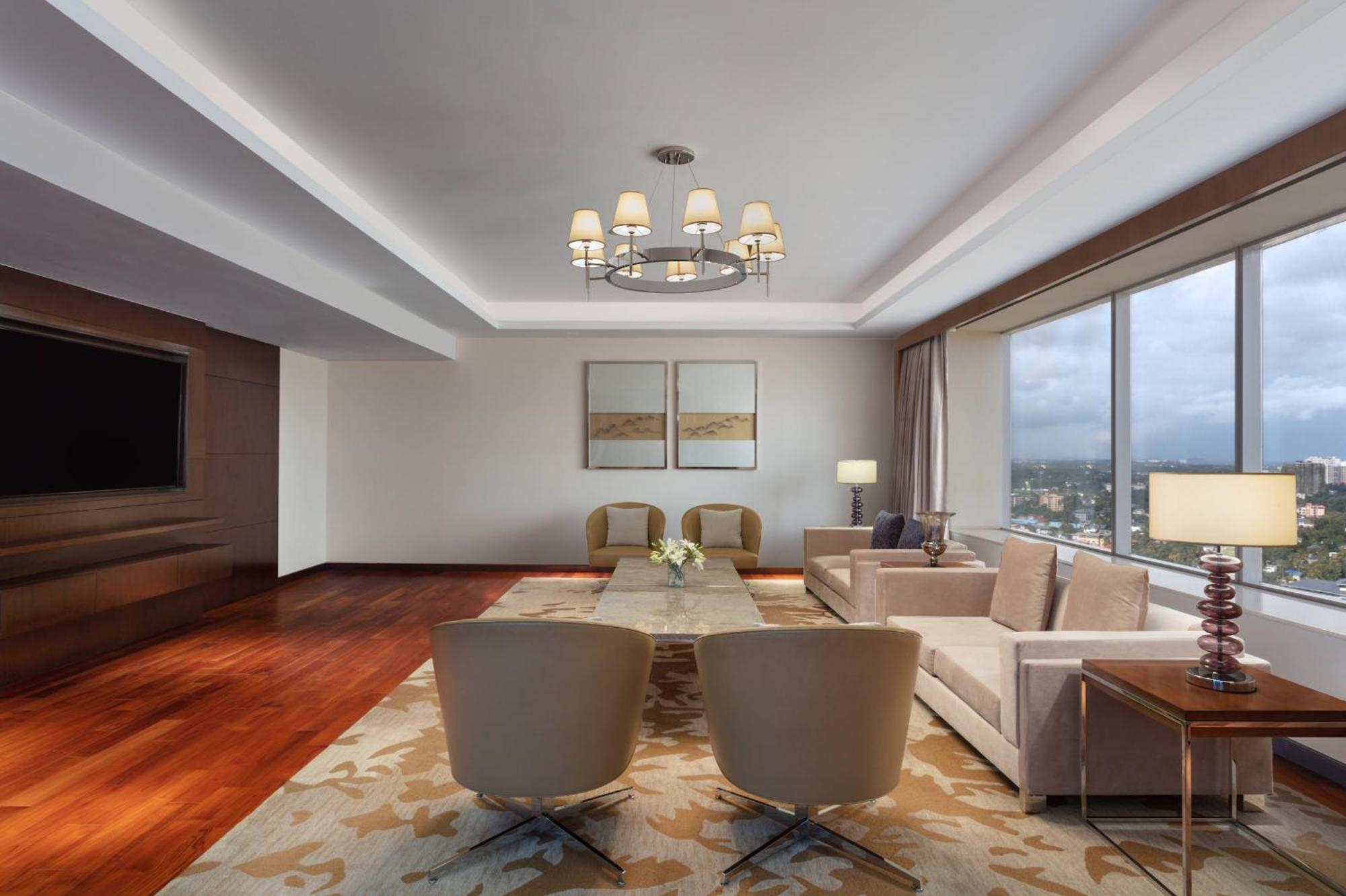 科钦万豪酒店 Kochi 外观 照片 A 3D rendering of a living room
